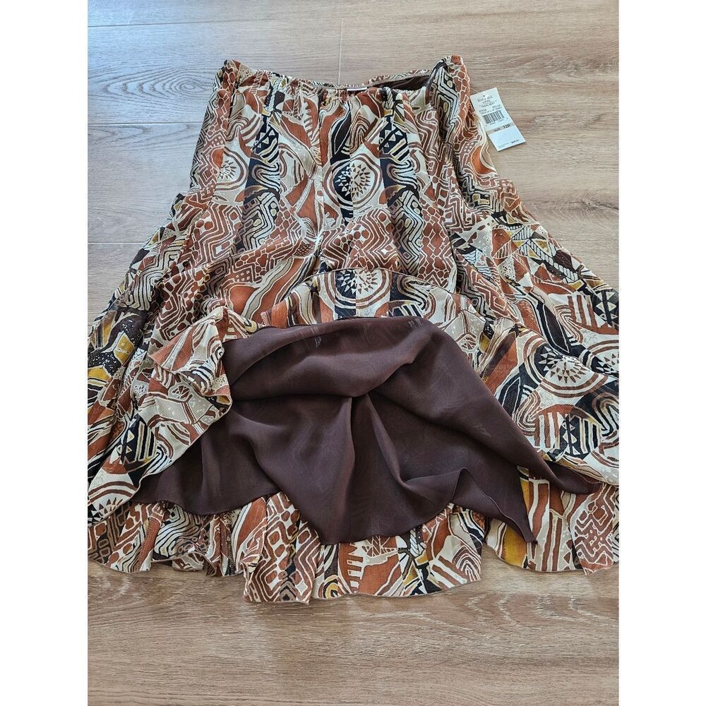 Ruby Rd. Brown Multi Patterned Skirt Size 12 - Picture 6 of 9